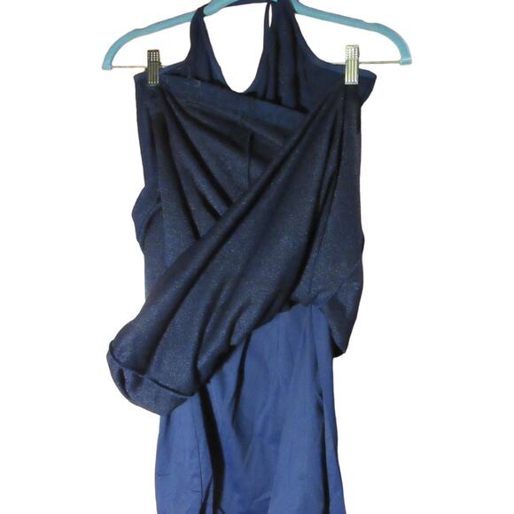 Sleek Navy Blue Dress – Medium, Floor-Length Elegance - Picture 6 of 9